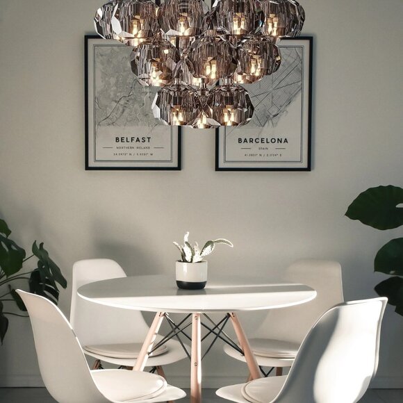 19 Lights - Boule De Cristal Round Clustre LED Crystal Ceiling Chandelier - Picture 3 of 5